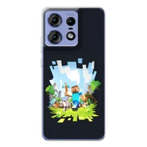 Чехол Майнкрафт на Motorola Edge 50 Pro (AlphaPrint) Minecraft (персонажи Minecraft)