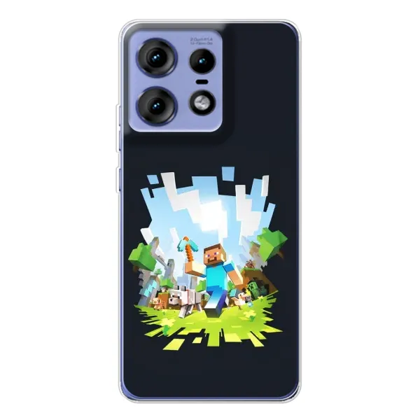 Чохол з принтом «персонажі Minecraft» для Motorola Edge 50 Pro