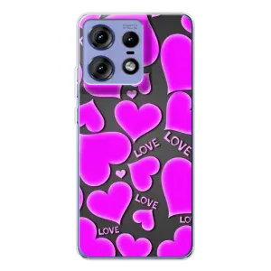 Чехлы для любимой на Моторола Едж 50 Про (VPrint) (Pink hearts)