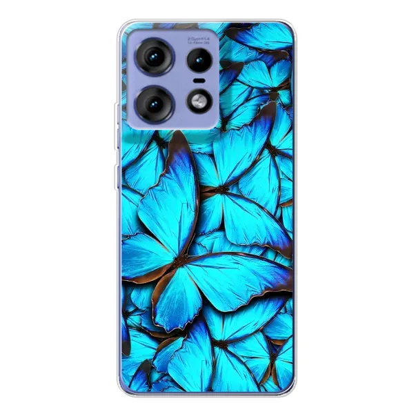 Чохол з принтом «Сині метелики» для Motorola Edge 50 Pro Чохол з принтом «Сині метелики» для Motorola Edge 50 Pro