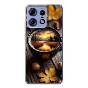 Чохол з унікальним дизайном 'Осінь з кавою' для Motorola Edge 50 Pro (Темна кава)