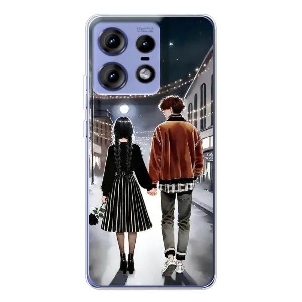 Чохол з принтом «Венздей та Тайлер» для Motorola Edge 50 Pro Чохол з принтом «Венздей та Тайлер» для Motorola Edge 50 Pro