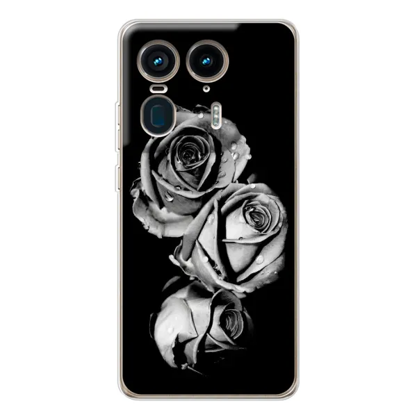 Чехол с принтом «Черная роза» для Motorola Edge 50 Ultra