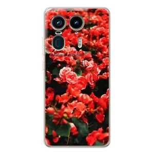 Чехлы с Цветами для Motorola Edge 50 Ultra (VPrint) (Цветы красные)