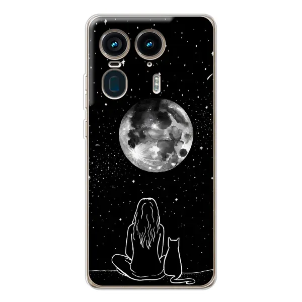 Чехол с принтом «Девушка с котом» для Motorola Edge 50 Ultra Чехол с принтом «Девушка с котом» для Motorola Edge 50 Ultra