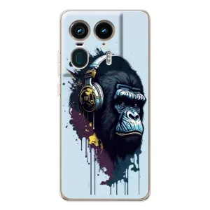 Чохол з Мавпами Motorola Edge 50 Ultra - (AlphaPrint) (Горила в навушниках)