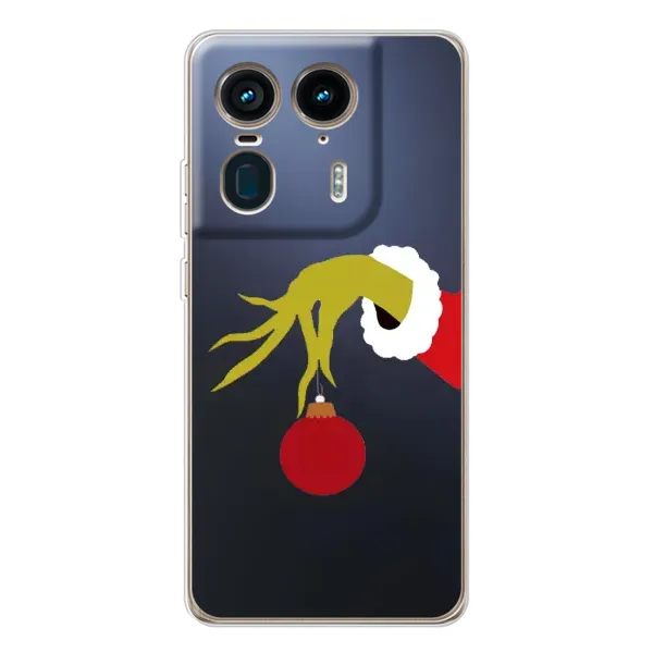 Чохол з принтом «Грінч з іграшкою» для Motorola Edge 50 Ultra