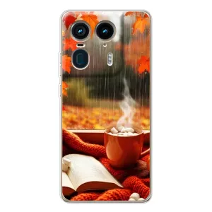 Чехол с уникальным дизайном «Осень с кофе» для Motorola Edge 50 Ultra (Кофе и дождь)