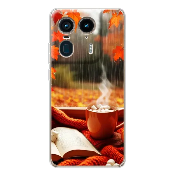 Чехол с принтом «Кофе и дождь» для Motorola Edge 50 Ultra Чехол с принтом «Кофе и дождь» для Motorola Edge 50 Ultra