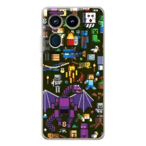 Чехол Майнкрафт на Motorola Edge 50 Ultra (AlphaPrint) Minecraft (Коллаж Майнкрафт)
