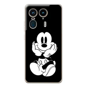 Эксклюзивный чехол для Motorola Edge 50 Ultra (AlphaPrint - Мультяшные) (Микки на черном)