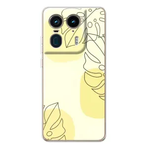 Силиконовый чехол с принтом в цветах на Motorola Edge 50 Ultra (Желтая монстера арт)