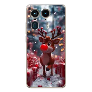 Яркий чехол для Motorola Edge 50 Ultra с Зимними Оленятами (Олень среди подарков)