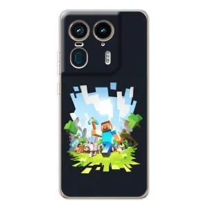 Чехол Майнкрафт на Motorola Edge 50 Ultra (AlphaPrint) Minecraft (персонажи Minecraft)