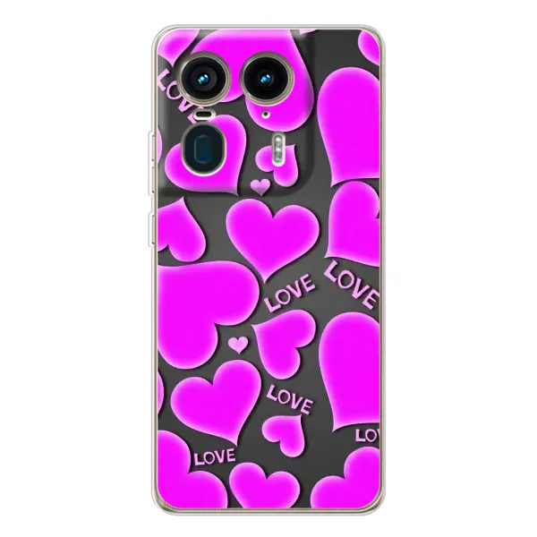 Чехол с принтом «Pink hearts» для Motorola Edge 50 Ultra Чехол с принтом «Pink hearts» для Motorola Edge 50 Ultra