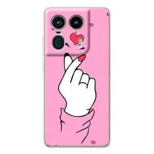 Чехол с принтом для Motorola Edge 50 Ultra (AlphaPrint - Знак сердечка)