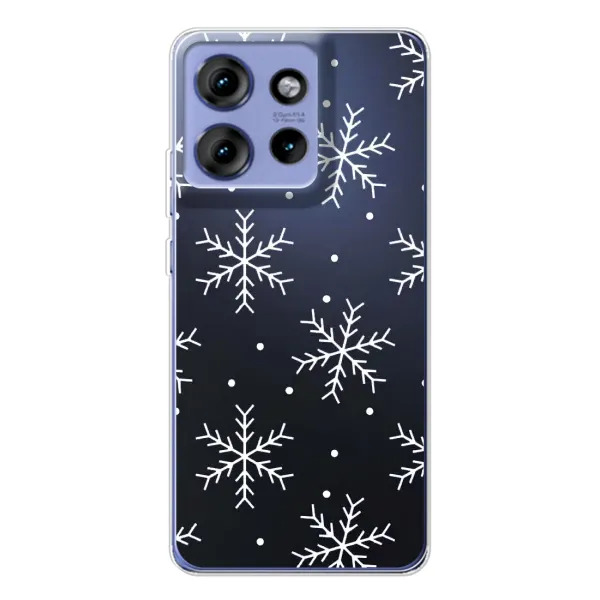 Чехол с принтом «Белые снежинки» для Motorola Edge 50