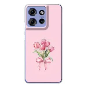 Чохол з розовим принтом для Motorola Edge 50 (Букет квітів)