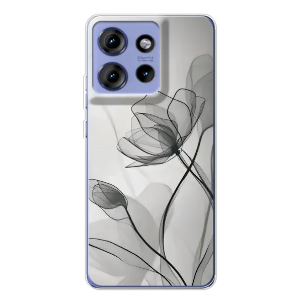 Чохол з принтом «Чорні квіти» для Motorola Edge 50