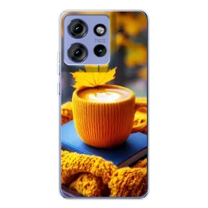 Чохол з принтом «Кава на жовтому пледі» для Motorola Edge 50