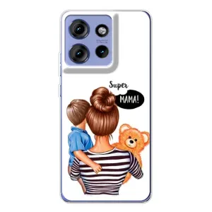 Чохол з друком для Motorola Edge 50 - (Мама з дитинкою) (AlphaPrint) (Мама з синочком)