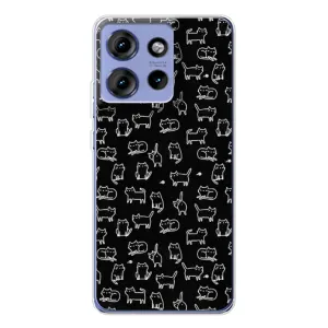 Чохол з принтом для Motorola Edge 50 (AlphaPrint) Модні коти (Маленькі котики)