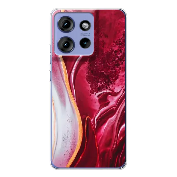 Чехол с принтом «Мрамор красный» для Motorola Edge 50