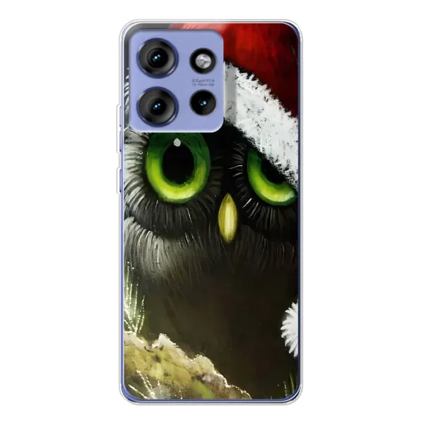 Чохол з принтом «Новорічна Сова» для Motorola Edge 50 Чохол з принтом «Новорічна Сова» для Motorola Edge 50