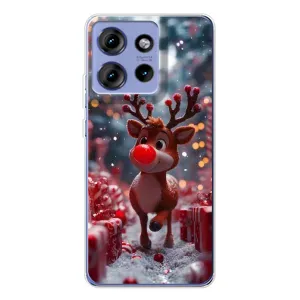 Яркий чехол для Motorola Edge 50 с Зимними Оленятами (Олень среди подарков)