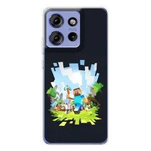 Чохол Майнкрафт на Motorola Edge 50 (AlphaPrint) Minecraft (персонажі Minecraft)
