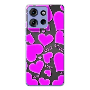 Чехлы для любимой на Едж 50 (VPrint) (Pink hearts)
