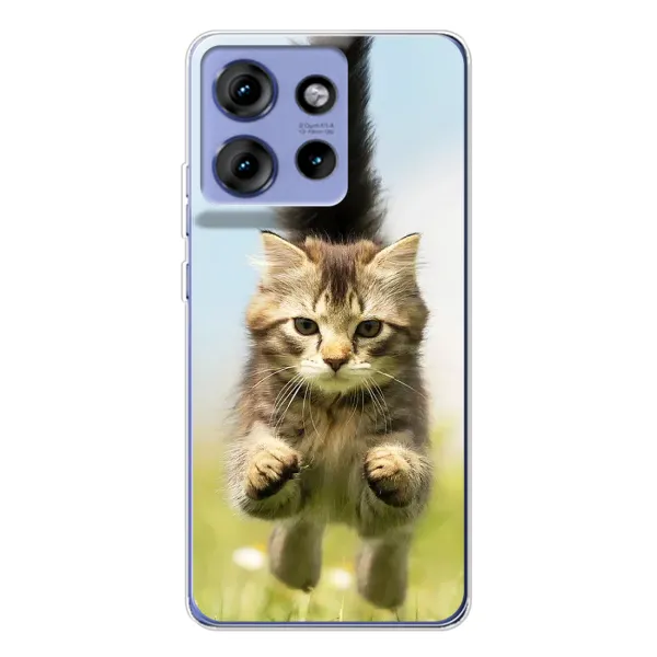 Чехол с принтом «Прыжок кота» для Motorola Edge 50