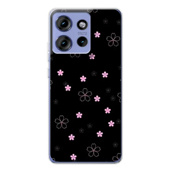 Чохол з принтом «Рожеві квіти на чорному» для Motorola Edge 50 Чохол з принтом «Рожеві квіти на чорному» для Motorola Edge 50