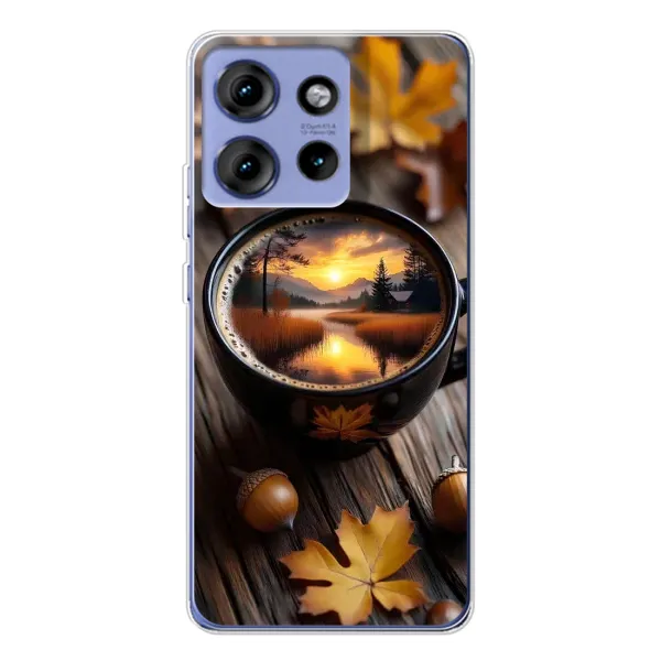 Чохол з принтом «Темна кава» для Motorola Edge 50