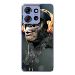 Чохол з Мавпами Motorola Edge 50 - (AlphaPrint) (В навушниках)