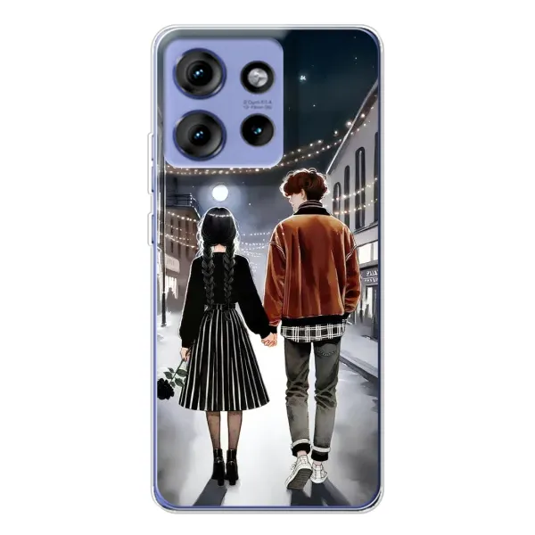 Чехол с принтом «Уэнздей и Тайлер» для Motorola Edge 50 Чехол с принтом «Уэнздей и Тайлер» для Motorola Edge 50