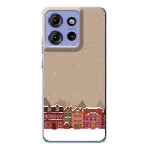 Новорічні, Святкові Чохли для Motorola Edge 50 - 2024 год (Зимове місто)