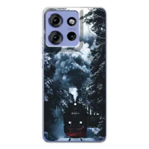 Новорічні, Святкові Чохли для Motorola Edge 50 - 2024 год (Зимовий потяг)
