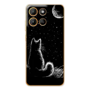 Чохол з принтом для Motorola Edge 60 Fusion (AlphaPrint) Модні коти (Котик і місяць)