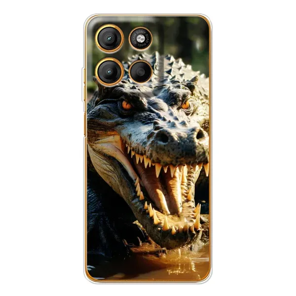 Чохол з принтом «Небезпечний крокодил» для Motorola Edge 60 Fusion