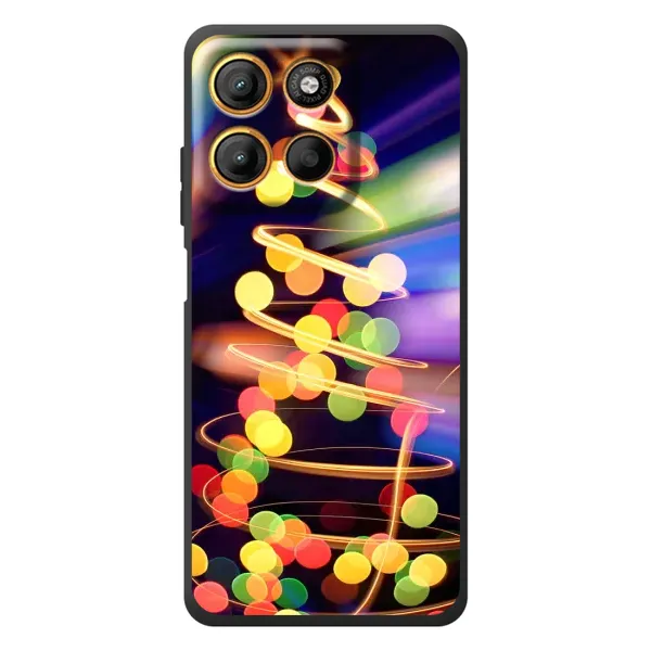 Чехол с принтом «Елка с гирлянд» для Motorola Edge 60 Neo