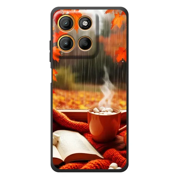 Чехол с принтом «Кофе и дождь» для Motorola Edge 60 Neo Чехол с принтом «Кофе и дождь» для Motorola Edge 60 Neo