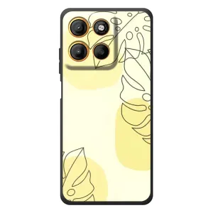 Силиконовый чехол с принтом в цветах на Motorola Edge 60 Neo (Желтая монстера арт)