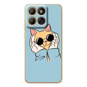 Чохол на Едж 60 Про з Котиками (VPrint) (Котик в окулярах)