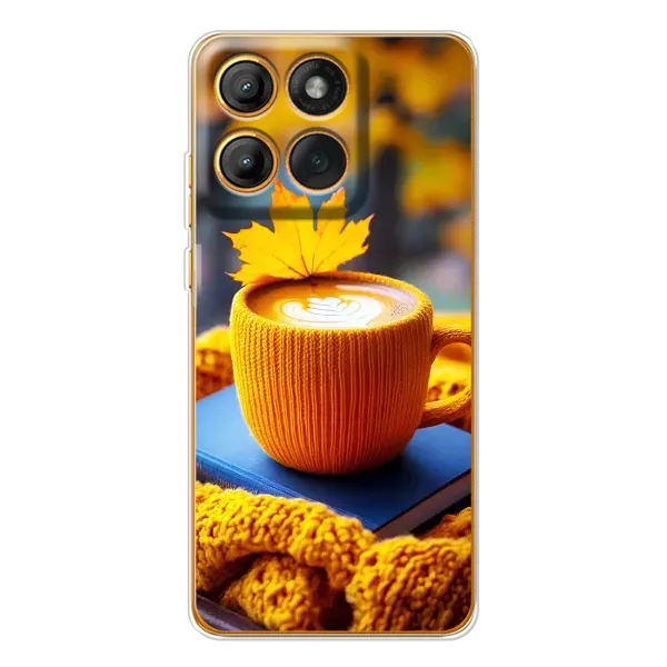 Чохол з принтом «Кава на жовтому пледі» для Motorola Edge 60