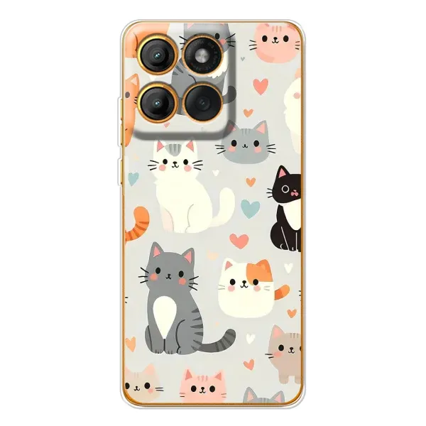 Чехол с принтом «Коллаж котов» для Motorola Edge 60
