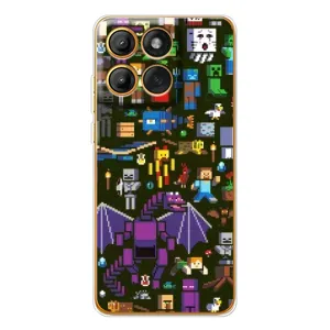 Чехол Майнкрафт на Motorola Edge 60 (AlphaPrint) Minecraft (Коллаж Майнкрафт)