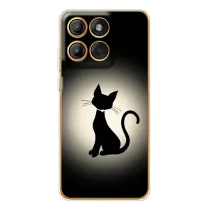 Чехол с принтом для Motorola Edge 60 (AlphaPrint) Модные коты (Силуэт котика)