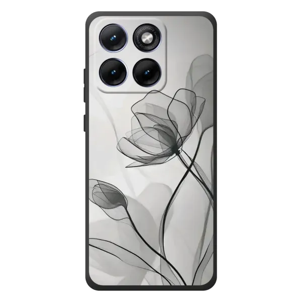 Чехол с принтом «Черные цветы» для Motorola Edge 70 Fusion Plus