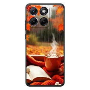 Чехол с уникальным дизайном «Осень с кофе» для Motorola Edge 70 Fusion Plus (Кофе и дождь)